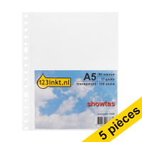 123inkt 123encre pochette transparente A5 17 trous 80 microns (500 pièces)  301216