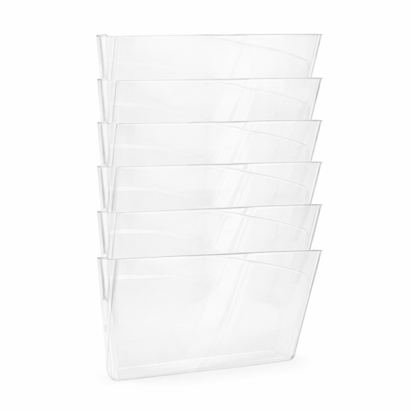 123encre porte-brochures mural 6 compartiments format paysage - transparent 302754 - 1