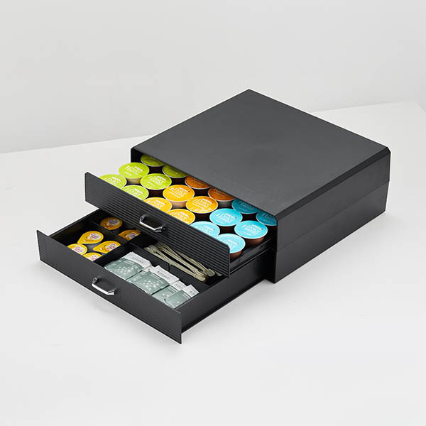 123encre porte-capsules de café avec double tiroir - noir 302557 - 6