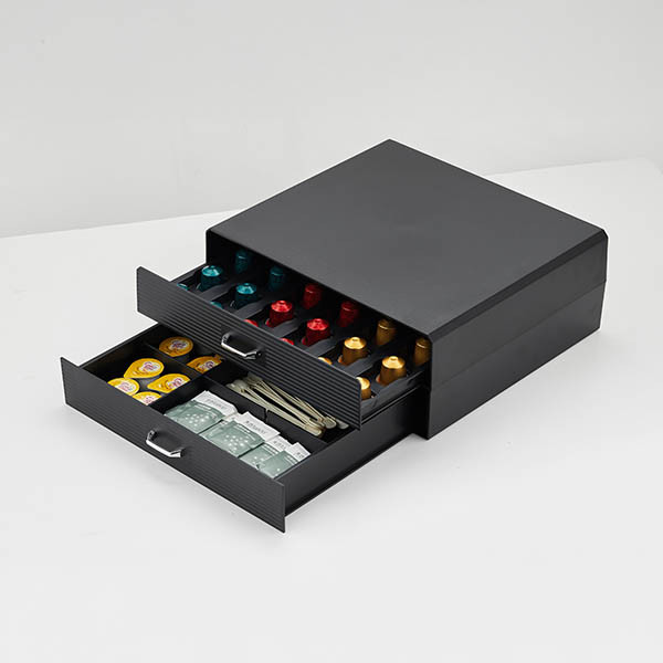 123encre porte-capsules de café avec double tiroir - noir 302557 - 7