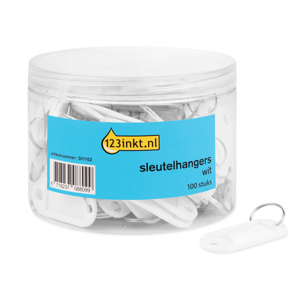 123inkt 123encre porte-clés (100 pièces) - blanc  301102 - 1