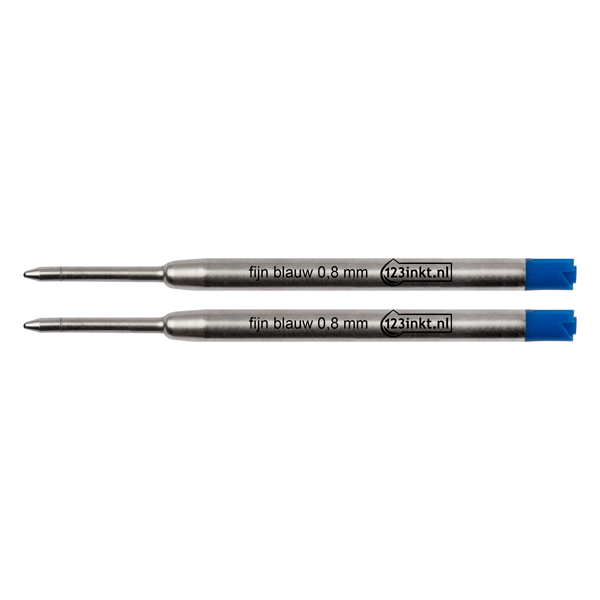 123inkt 123encre recharge de stylo à bille fin (2 pièces) - bleu 19503682C 1950368C 300854 - 1