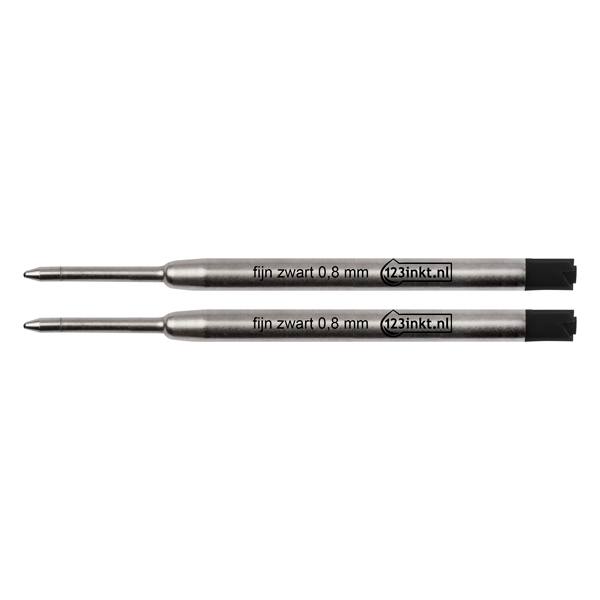 123inkt 123encre recharge de stylo à bille fin (2 pièces) - noir 19503672C 1950367C 300855 - 1