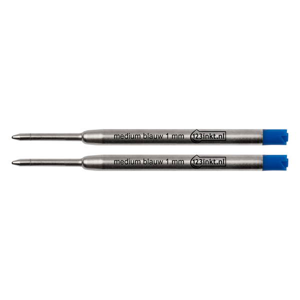 123inkt 123encre recharge de stylo à bille moyen (2 pièces) - bleu 19503712C 1950371C 300852 - 1