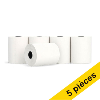 123encre rouleau de caisse enregistreuse 57x47x12 thermo 48 grammes (5 pièces) - blanc 303626