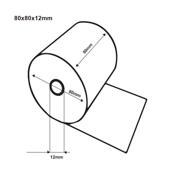 123encre rouleau de caisse thermique 80x80x12 48 g/m² (5 pièces) 303620 - 1