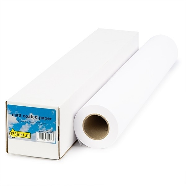 123inkt 123encre rouleau de papier couché mat 610 mm (24 pouces) x 30 m (120 g/m²) 5922A002C C13S041853C 155068 - 1