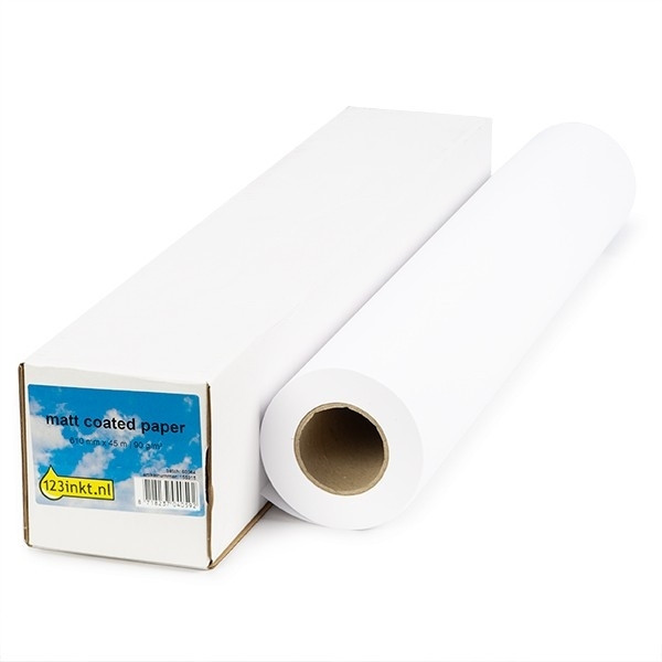 123inkt 123encre rouleau de papier couché mat 610 mm (24 pouces) x 45 m (90 g/m²) 1933B001C C6019BC 155071 - 1