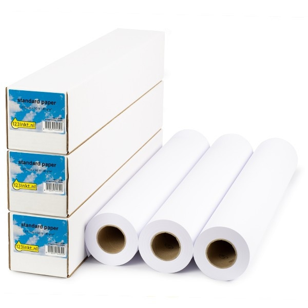 123inkt 123encre rouleau de papier standard 610 mm (24 pouces) x 50 m (90 g/m²) 3 rouleaux 1570B007C 155044 - 1