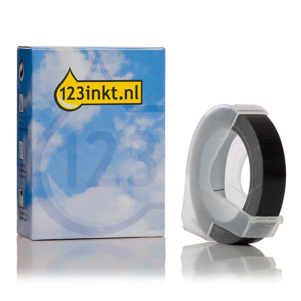 123inkt 123encre ruban d'étiquettes en relief S0898130 / 520109 pour pince à étiqueter 123encre - blanc sur noir S0898130C 089261 - 1