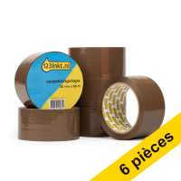 123encre ruban d'emballage 38 mm x 66 m (6 rouleaux) - marron