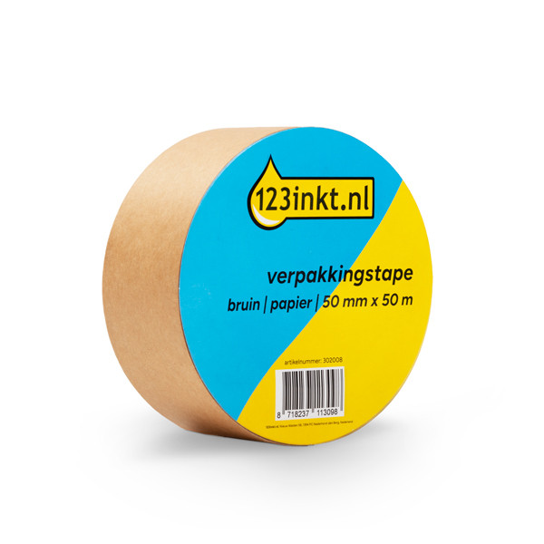 123inkt 123encre ruban d'emballage papier marron 50 mm x 50 m (1 rouleau) 57180-00000-03C 57180-00000-04C 302008 - 1