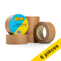 123encre ruban d'emballage papier marron 50 mm x 50 m (6 rouleaux)