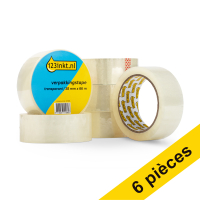 123encre ruban d'emballage transparent 38 mm x 66 m (6 rouleaux)