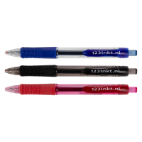 123inkt 123encre set de 3 stylos à encre gel - bleu/noir/rouge  301169