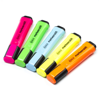 123encre set de surligneurs - rose/vert/bleu/jaune/orange