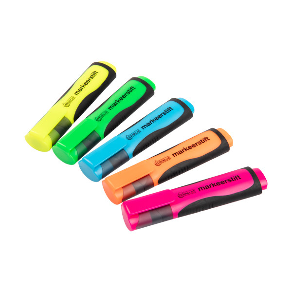 123encre set de surligneurs - rose/vert/bleu/jaune/orange 301576 - 1