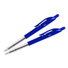123encre stylo à bille médium avec bouton-poussoir (2 pièces) - bleu