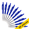 123encre stylo à bille médium avec bouton-poussoir (50 pièces) - bleu