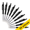 123encre stylo à bille médium avec bouton-poussoir (50 pièces) - noir