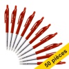 123encre stylo à bille médium avec bouton-poussoir (50 pièces) - rouge