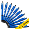 123inkt 123encre stylo à bille sans impression (10 pièces) - bleu  400085