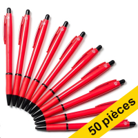 123encre stylo à bille sans impression (50 pièces) - rouge