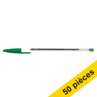 123inkt 123encre stylo à bille transparent avec capuchon (50 pièces) - vert 8373629C 302082