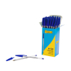 123inkt 123encre stylos à bille transparent avec capuchon (50 pièces) - bleu 8373609C 302081 - 2