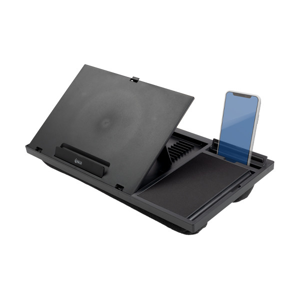 123encre support pour ordinateur portable réglable avec coussin de genoux et tapis de souris - noir 302727 - 3