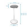 123inkt 123encre tabouret rond ergonomique avec ressort à gaz (57 cm - 82 cm) - blanc  390051 - 2