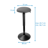 123inkt 123encre tabouret rond ergonomique avec ressort à gaz (57 cm - 82 cm) - noir  390050 - 2