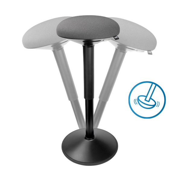 123inkt 123encre tabouret rond ergonomique avec ressort à gaz (57 cm - 82 cm) - noir  390050 - 4