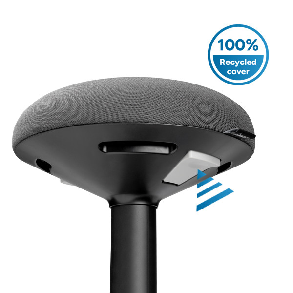 123inkt 123encre tabouret rond ergonomique avec ressort à gaz (57 cm - 82 cm) - noir  390050 - 5