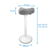 123inkt 123encre tabouret triangulaire ergonomique avec ressort à gaz (58 cm - 83 cm) - blanc 65450085C 390047 - 2