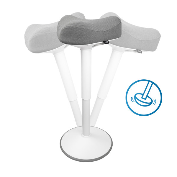 123inkt 123encre tabouret triangulaire ergonomique avec ressort à gaz (58 cm - 83 cm) - blanc 65450085C 390047 - 4