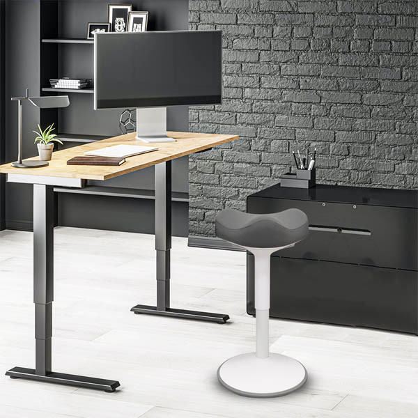 123inkt 123encre tabouret triangulaire ergonomique avec ressort à gaz (58 cm - 83 cm) - blanc 65450085C 390047 - 6