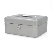 123enre caisse à monnaie en acier (20 x 17 x 9 cm) - argent 302945