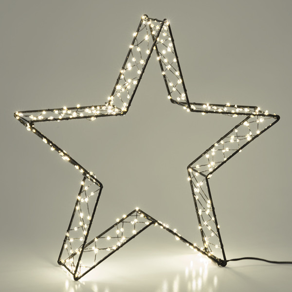 123led étoile de Noël 3D 36 cm extra blanc chaud & blanc chaud 300 lumières - noir LDR07266 - 4