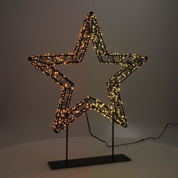 123led étoile de Noël sur pied 36 cm extra blanc chaud & blanc chaud 800 lampes LED - noir LDR07326 - 1