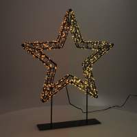 123led étoile de Noël sur pied 36 cm extra blanc chaud & blanc chaud 800 lampes LED - noir LDR07326