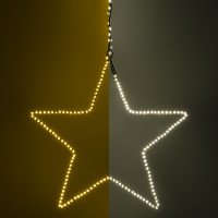 123led étoile de Noël suspendue 37 cm blanc extra chaud & blanc chaud 200 lumières - noir LDR07274