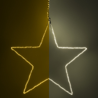 123led étoile de Noël suspendue 56 cm blanc extra chaud & blanc chaud 300 lumières - noir LDR07275