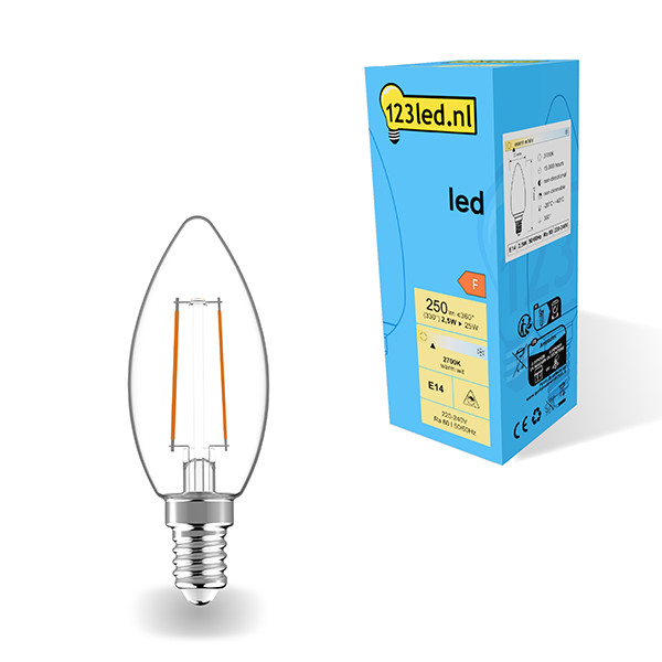 123inkt 123led E14 ampoule LED à filament bougie 2,5W (25W)  LDR01872 - 1