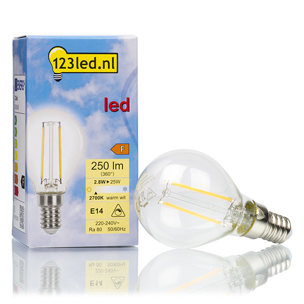 123inkt 123led E14 ampoule LED à filament sphérique dimmable 2,8W (25W)  LDR01608 - 1