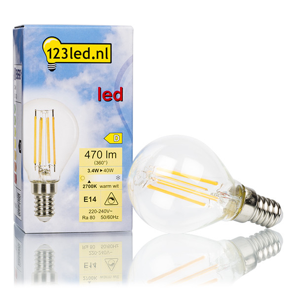 123inkt 123led E14 ampoule LED à filament sphérique dimmable 3.4W (40W)  LDR01610 - 1
