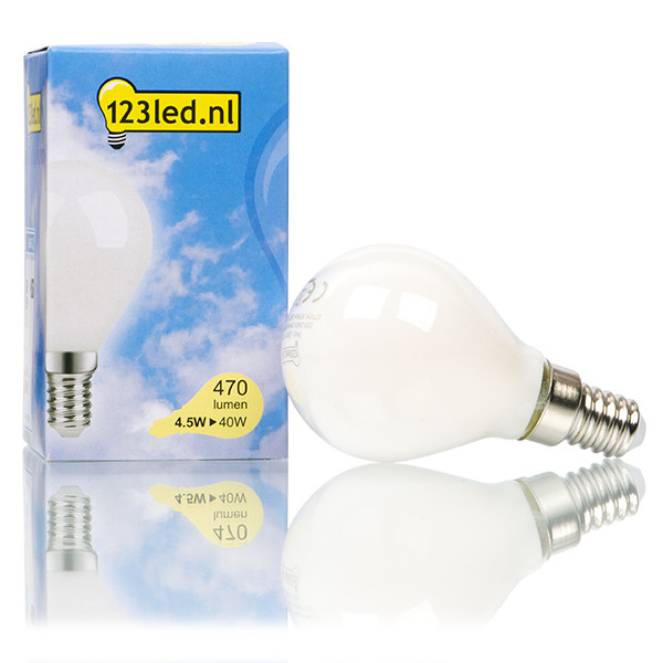 123inkt 123led E14 ampoule LED à filament sphérique mat dimmable 4,5W (40W)  LDR01532 - 1