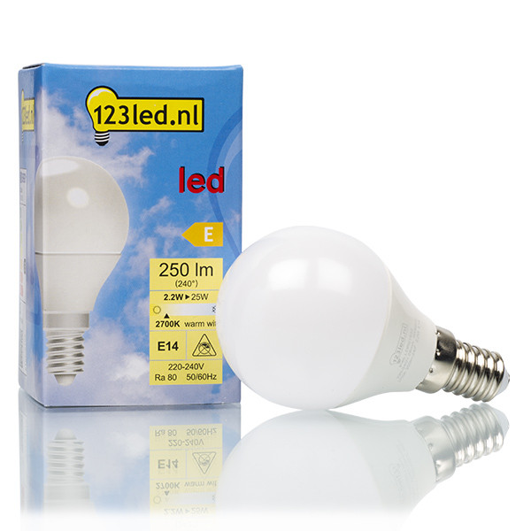 123inkt 123led E14 ampoule LED sphérique mat 2,2W (25W)  LDR01632 - 1