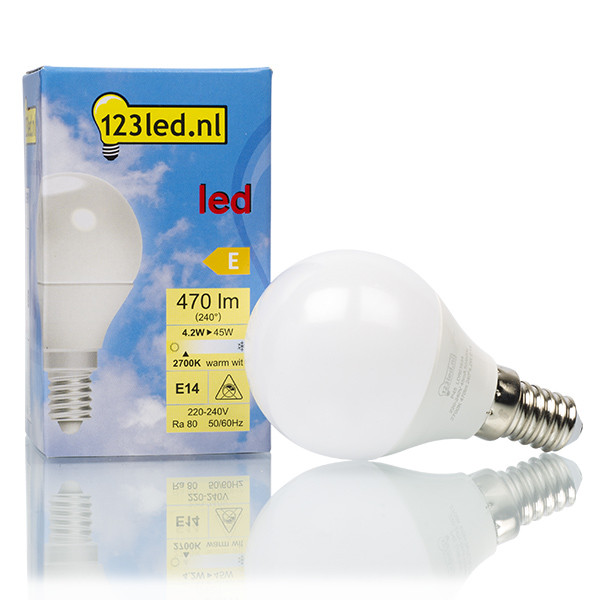 123inkt 123led E14 ampoule LED sphérique mat 4,2W (45W)  LDR01634 - 1