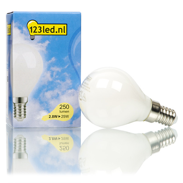 123inkt 123led E14 ampoule LED sphérique mate dimmable 2,8W (25W) LDR01908 LDR01620 - 1